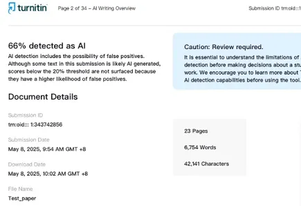 Turnitin AI检测示意图